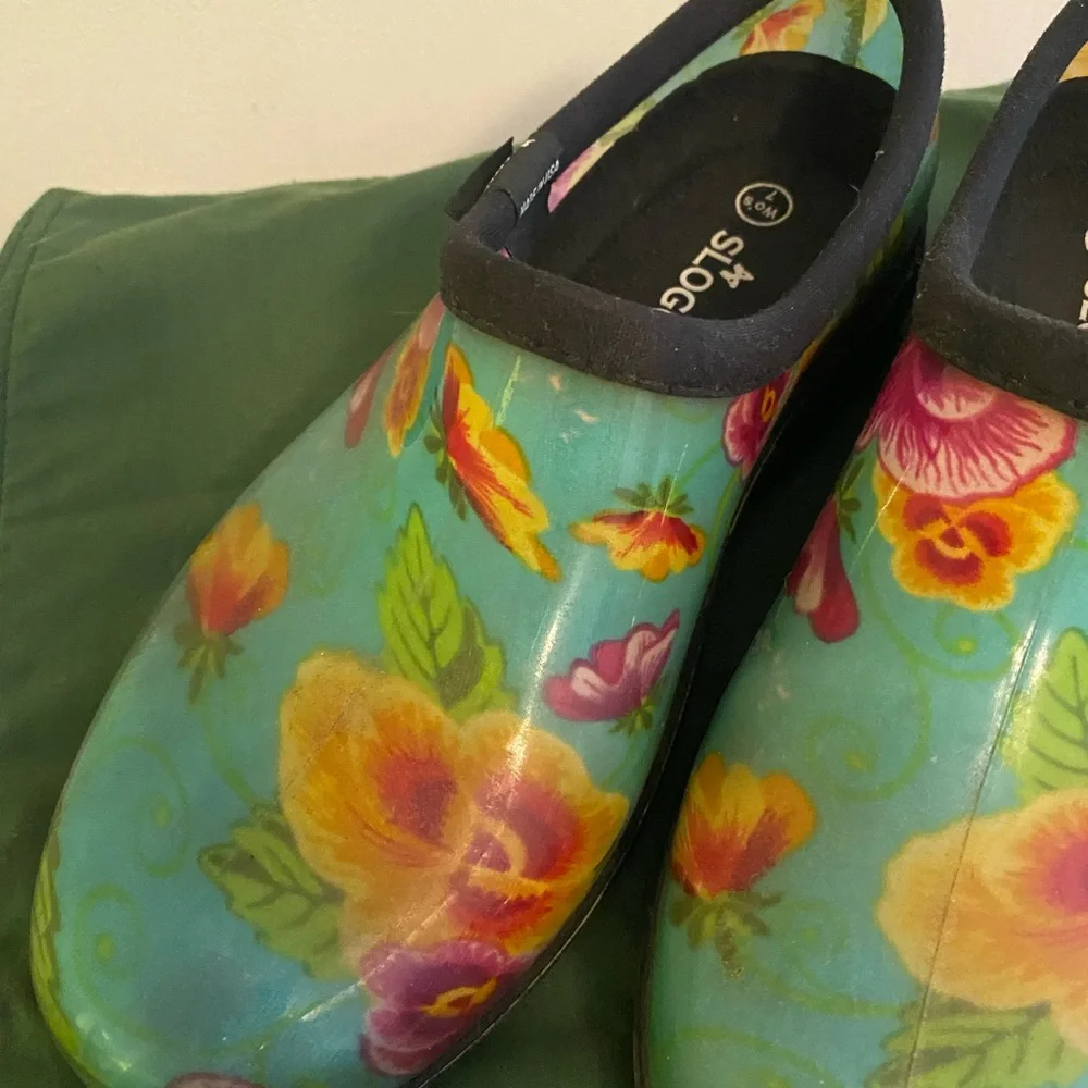 Sloggers- Women’s water-resistant Clogs-Floral -Sz 7-Made in USA - Picture 3 of 7